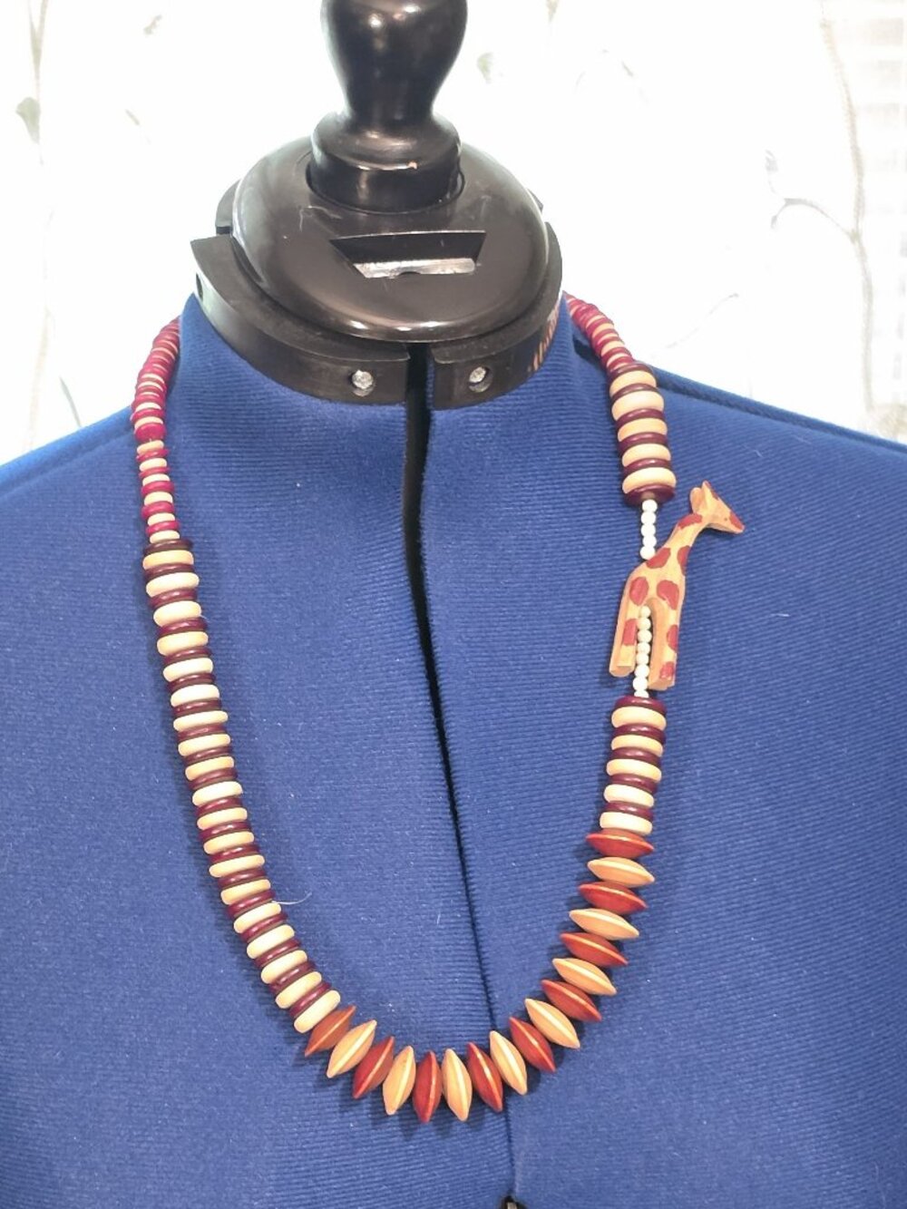 Giraffe Necklace with Wooden Beads